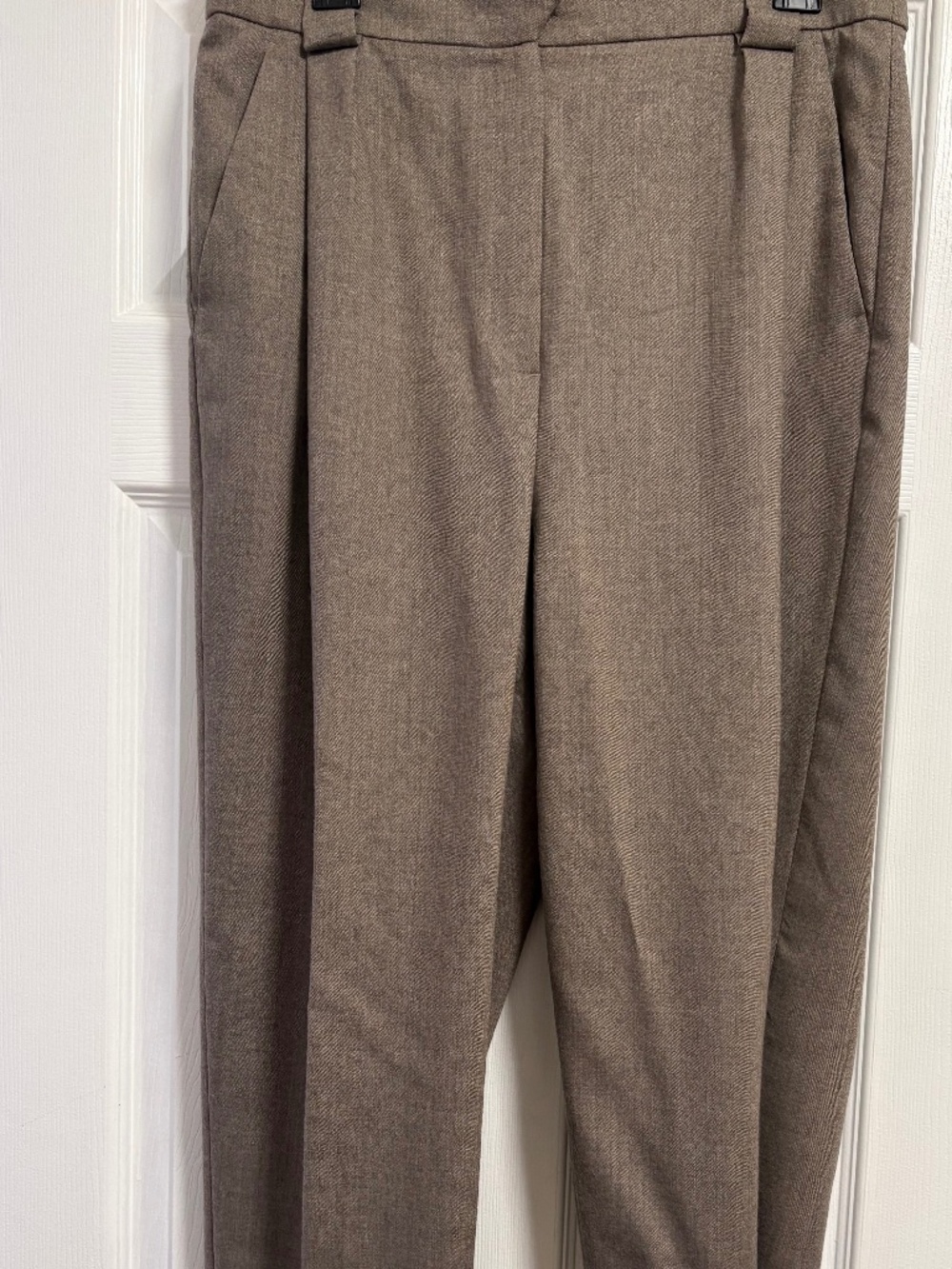 Massimo Dutti Medium Beige Color Tailored Wool Trousers USA 10